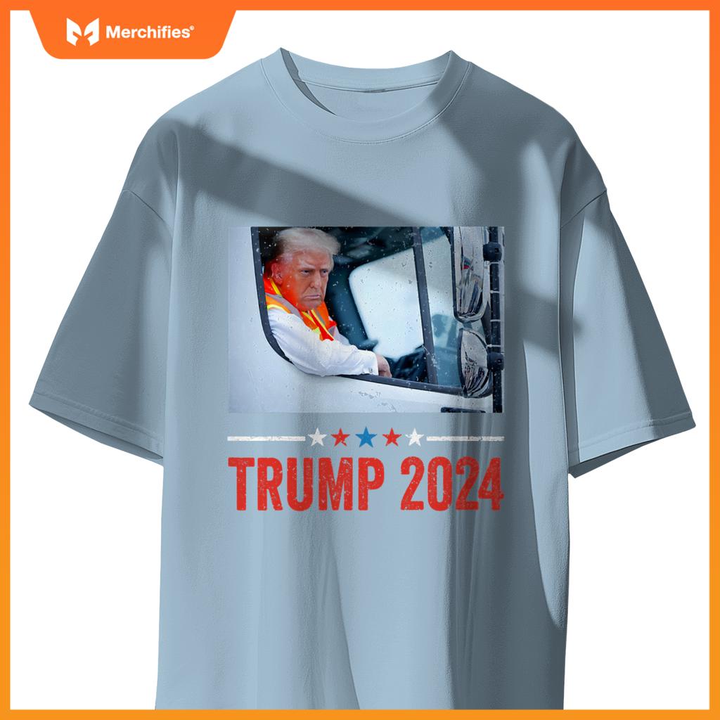 Donald Trump Rides In Garbage Truck Trump In Trash Truck T-Shirt