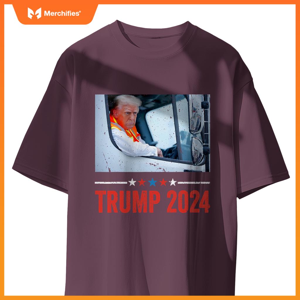 Donald Trump Rides In Garbage Truck Trump In Trash Truck T-Shirt
