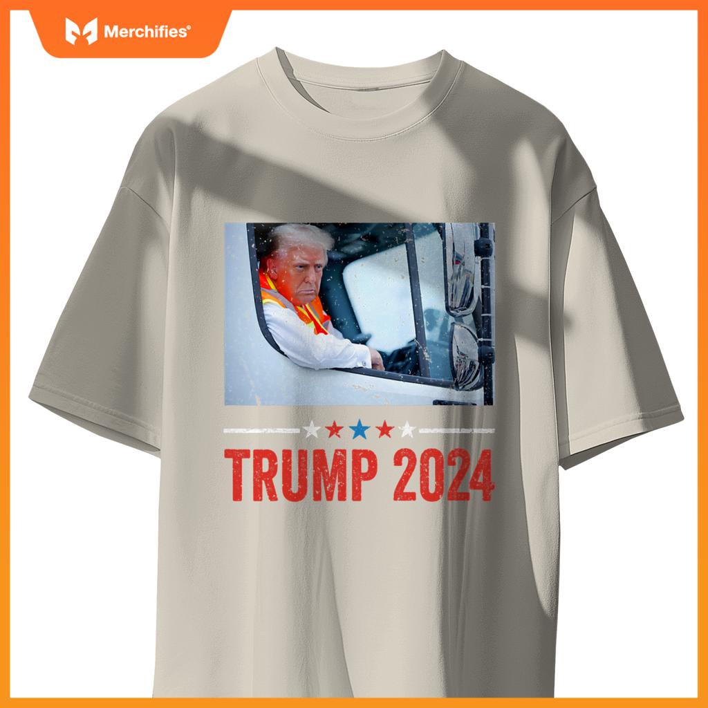 Donald Trump Rides In Garbage Truck Trump In Trash Truck T-Shirt
