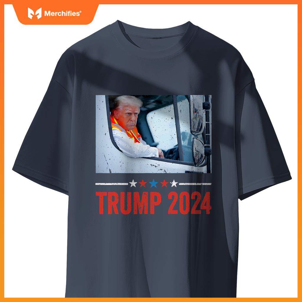 Donald Trump Rides In Garbage Truck Trump In Trash Truck T-Shirt
