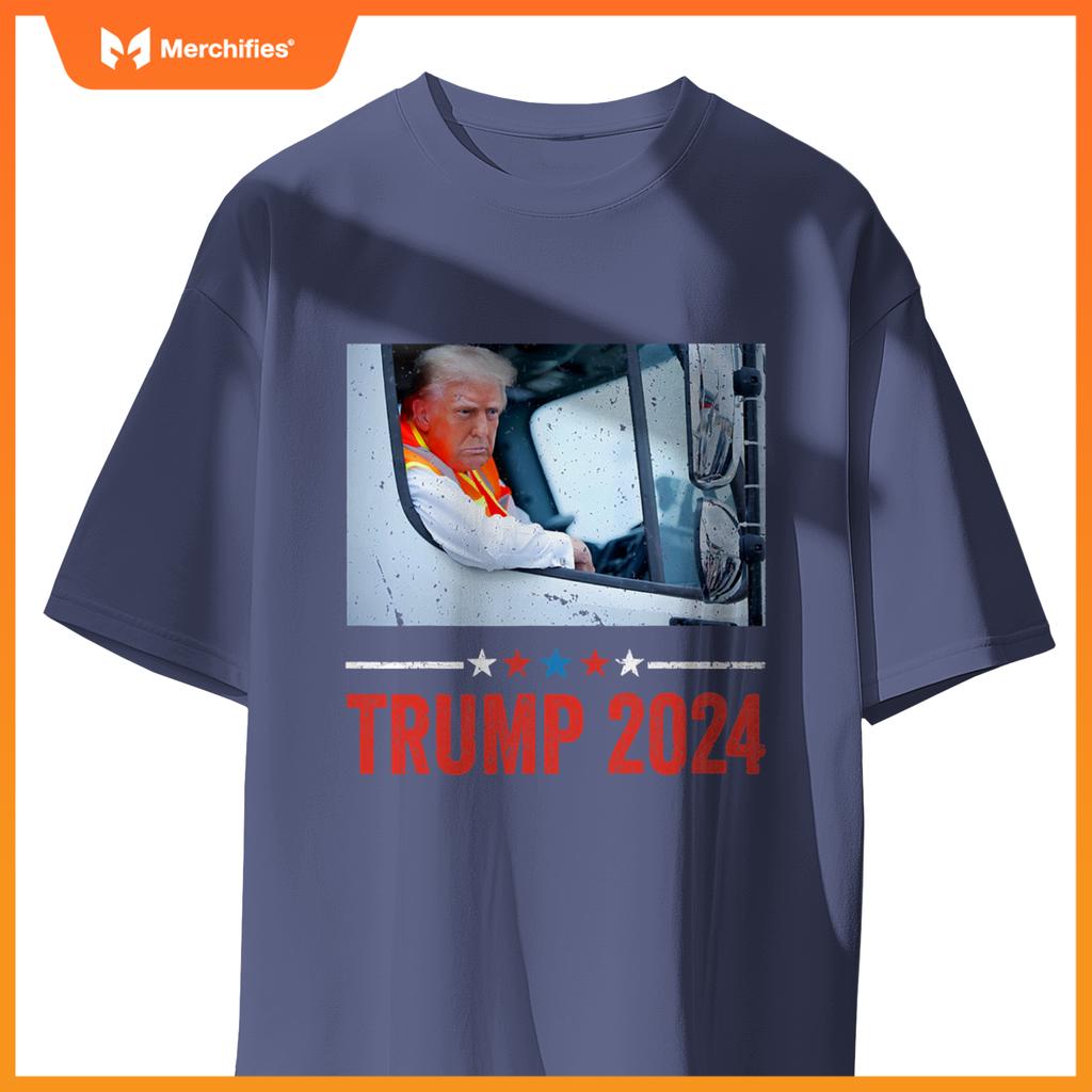 Donald Trump Rides In Garbage Truck Trump In Trash Truck T-Shirt