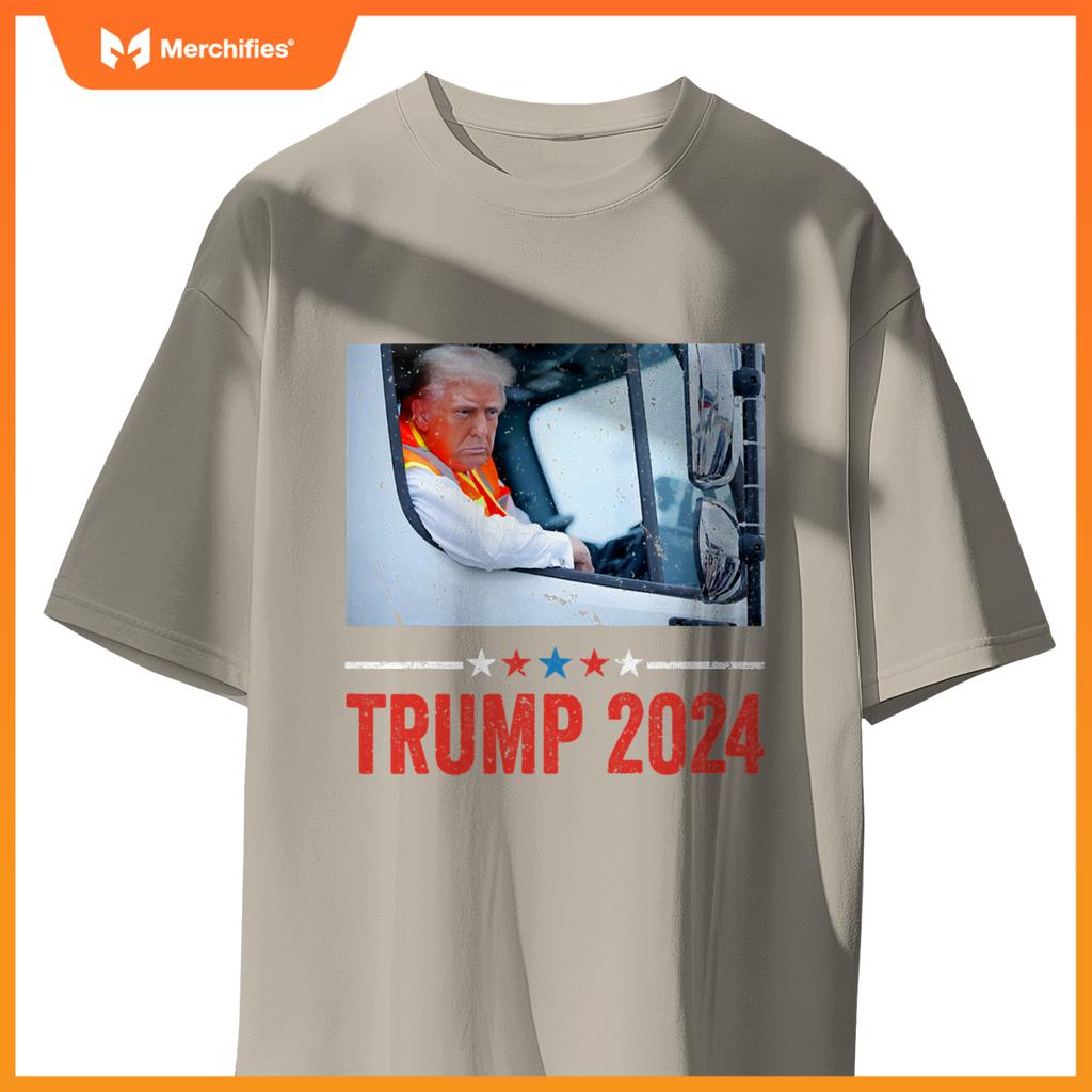 Donald Trump Rides In Garbage Truck Trump In Trash Truck T-Shirt