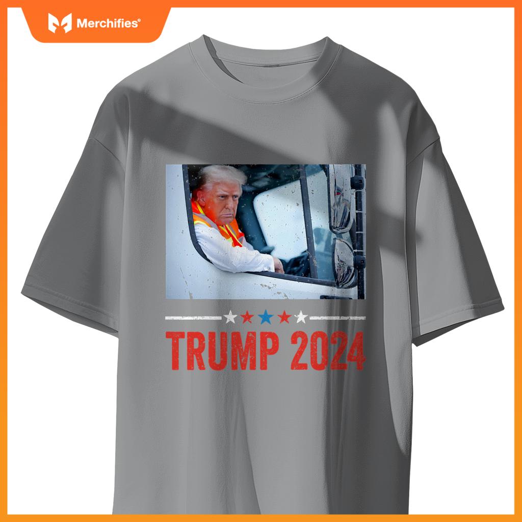 Donald Trump Rides In Garbage Truck Trump In Trash Truck T-Shirt