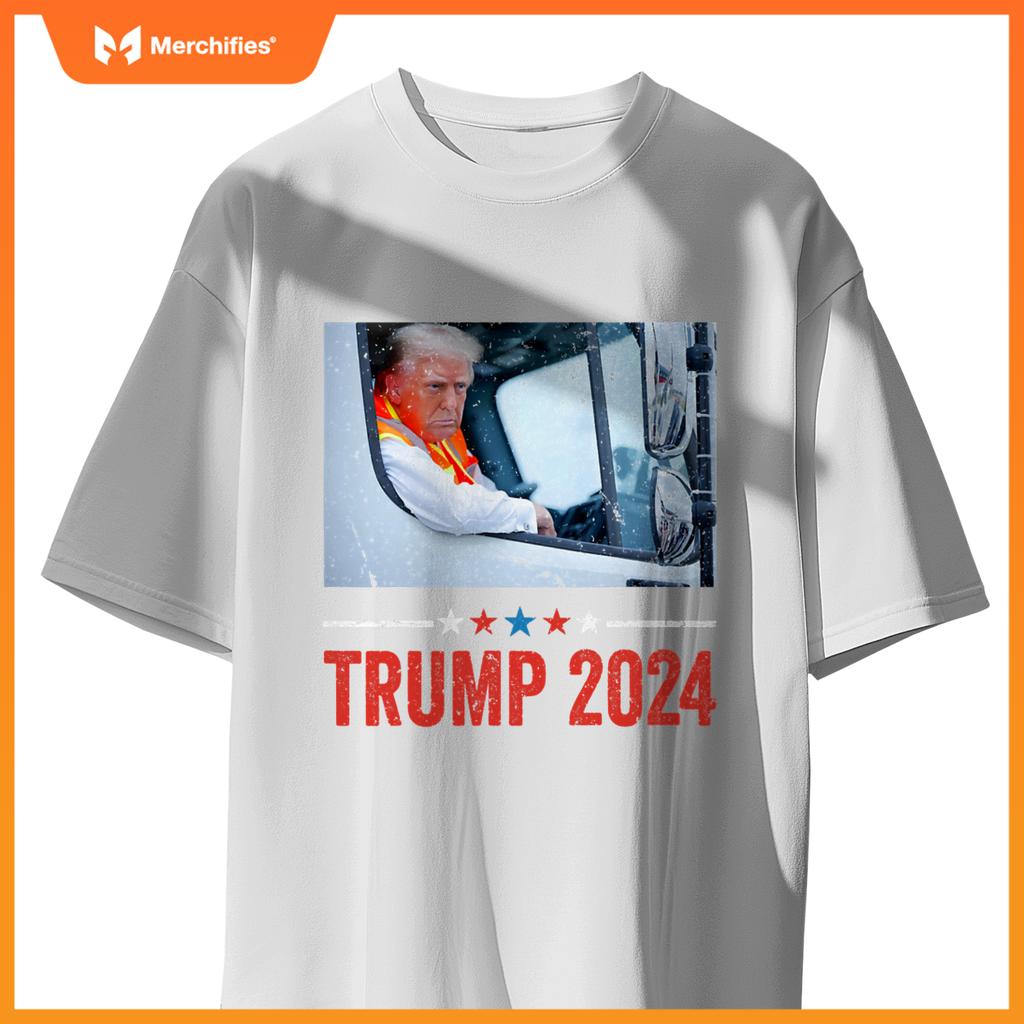 Donald Trump Rides In Garbage Truck Trump In Trash Truck T-Shirt