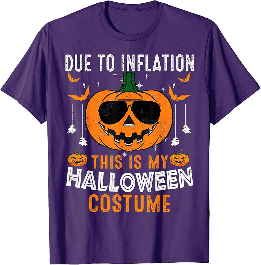 Due To Inflation This Is My Halloween Costume Funny Pumpkins T-Shirt