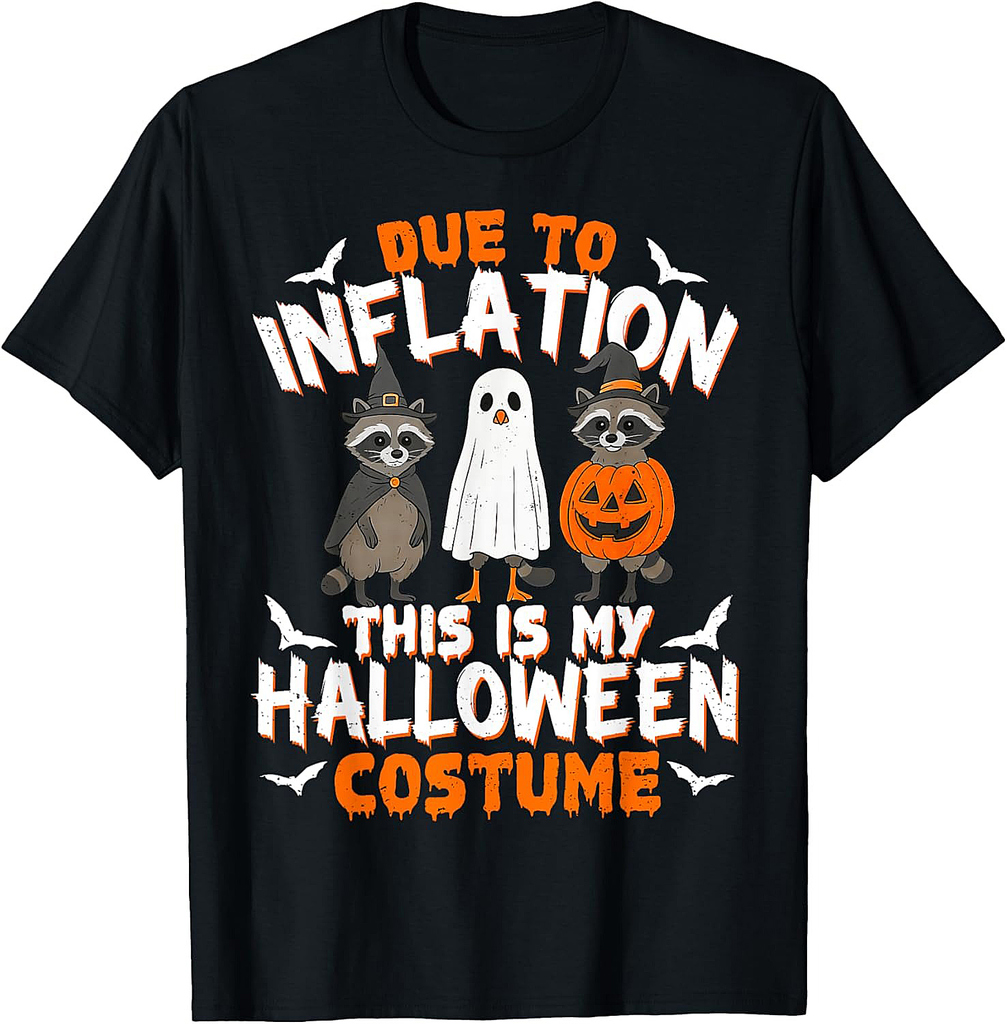Due To Inflation This Is My Halloween Costume Raccoon Goose T-Shirt