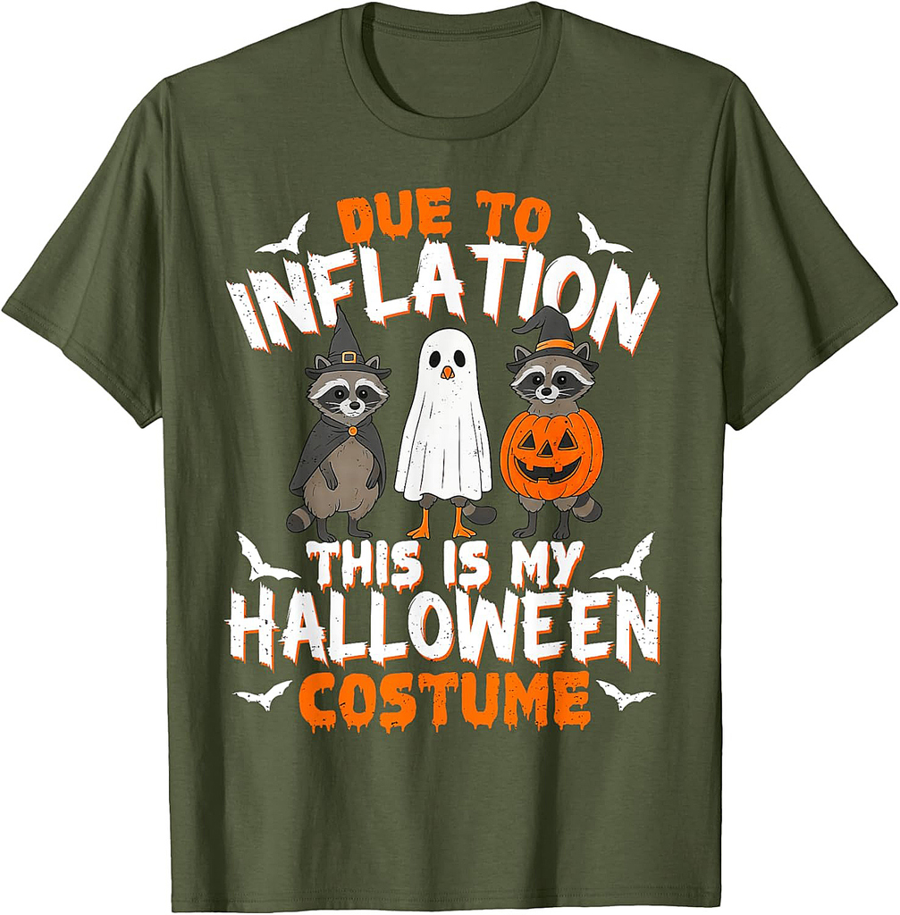 Due To Inflation This Is My Halloween Costume Raccoon Goose T-Shirt