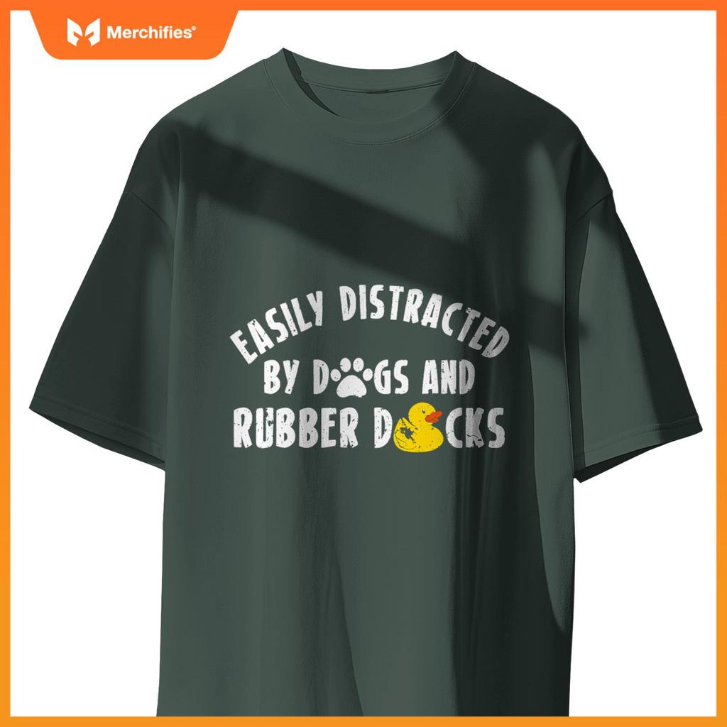 Easily Distracted By Dogs And Rubber Duck Bath Duck T-Shirt