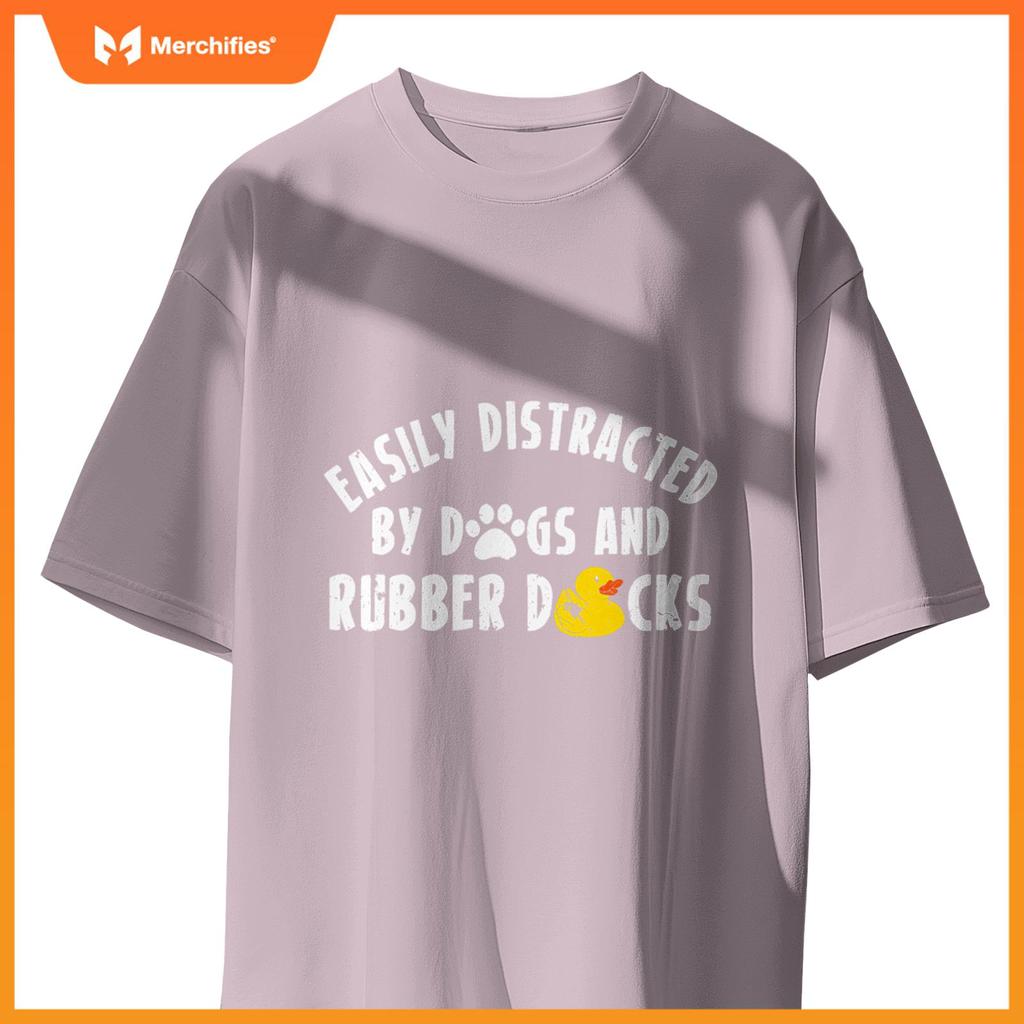 Easily Distracted By Dogs And Rubber Duck Bath Duck T-Shirt