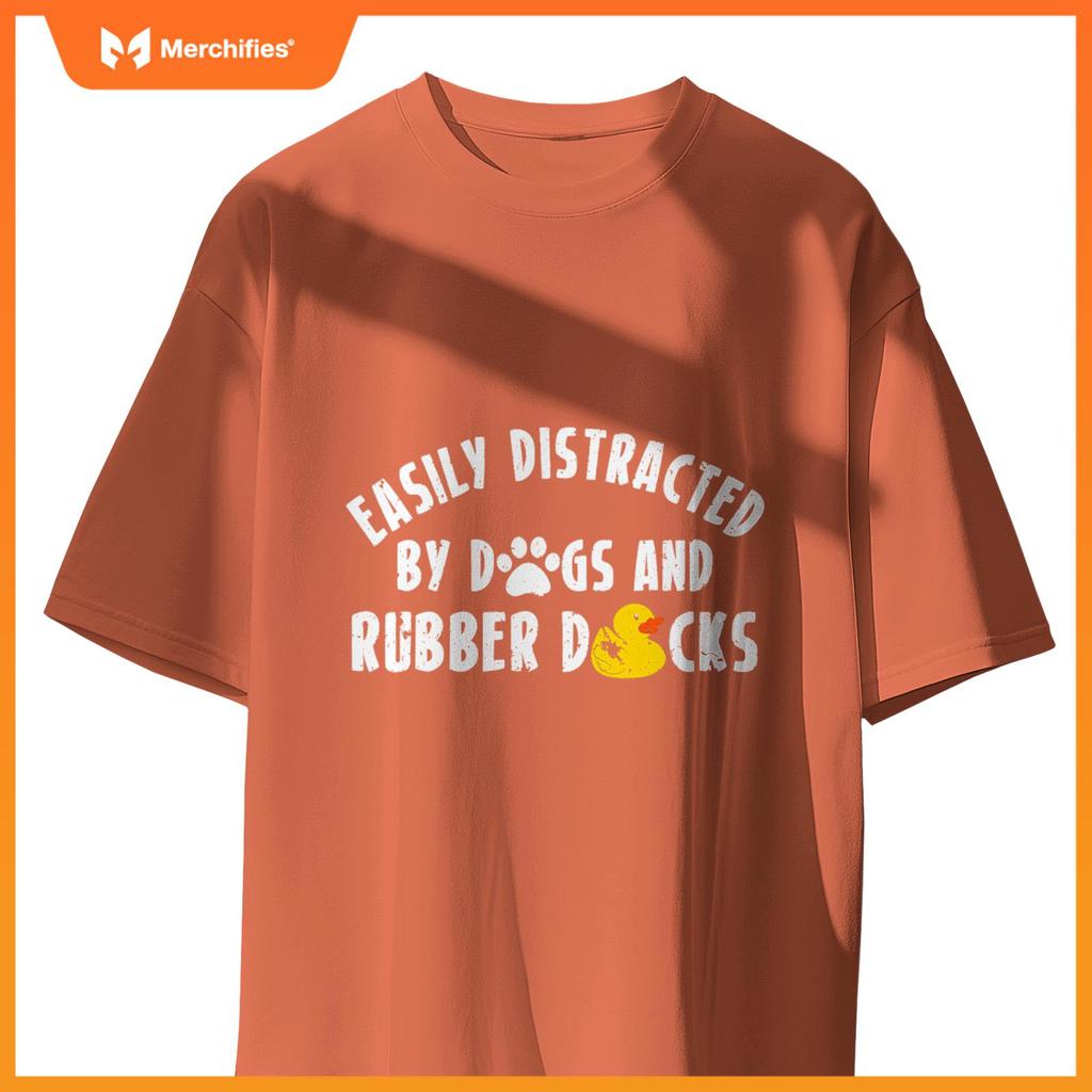 Easily Distracted By Dogs And Rubber Duck Bath Duck T-Shirt