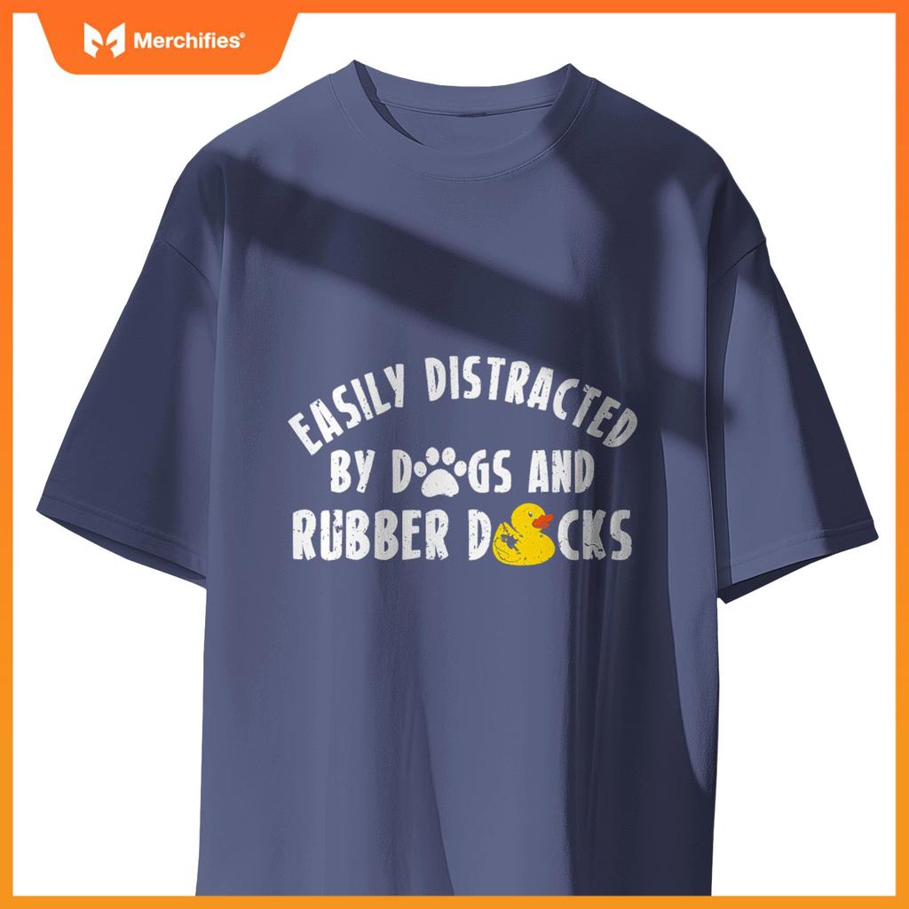 Easily Distracted By Dogs And Rubber Duck Bath Duck T-Shirt