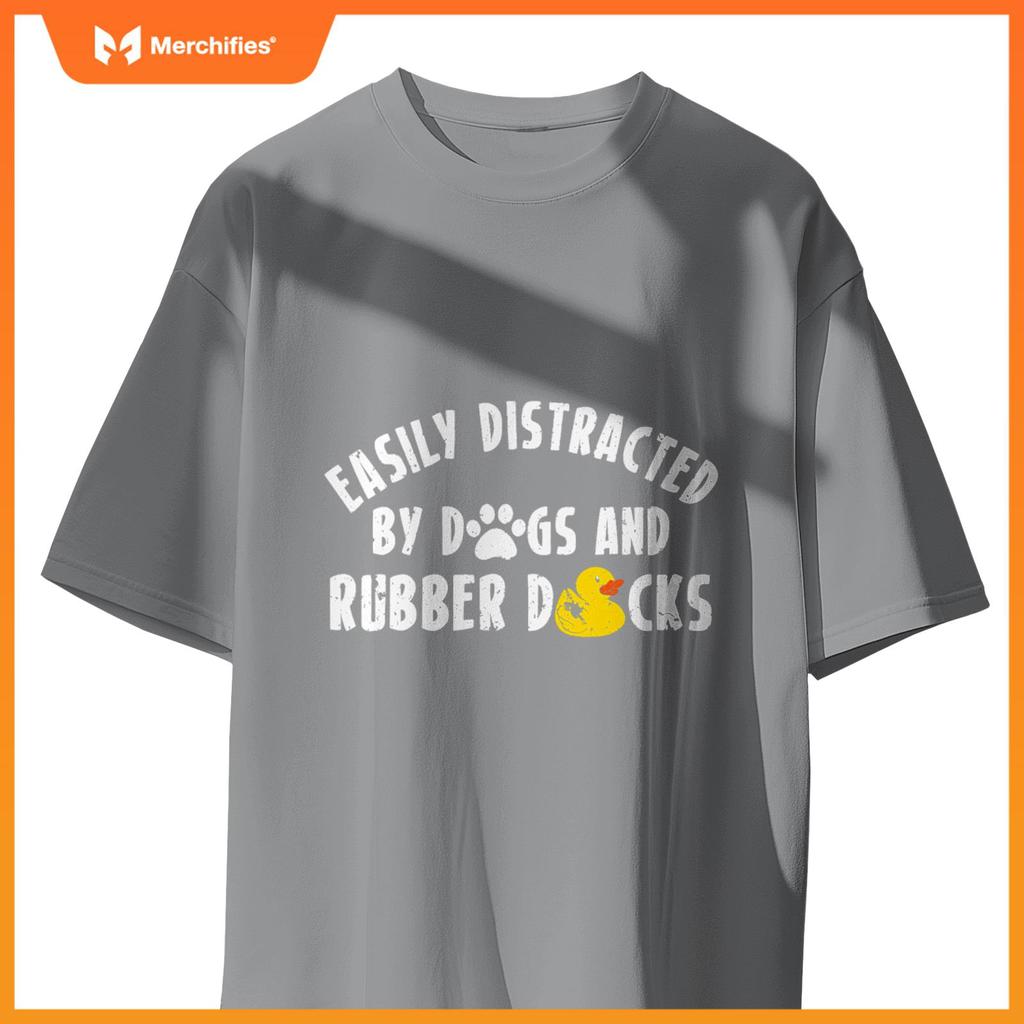 Easily Distracted By Dogs And Rubber Duck Bath Duck T-Shirt