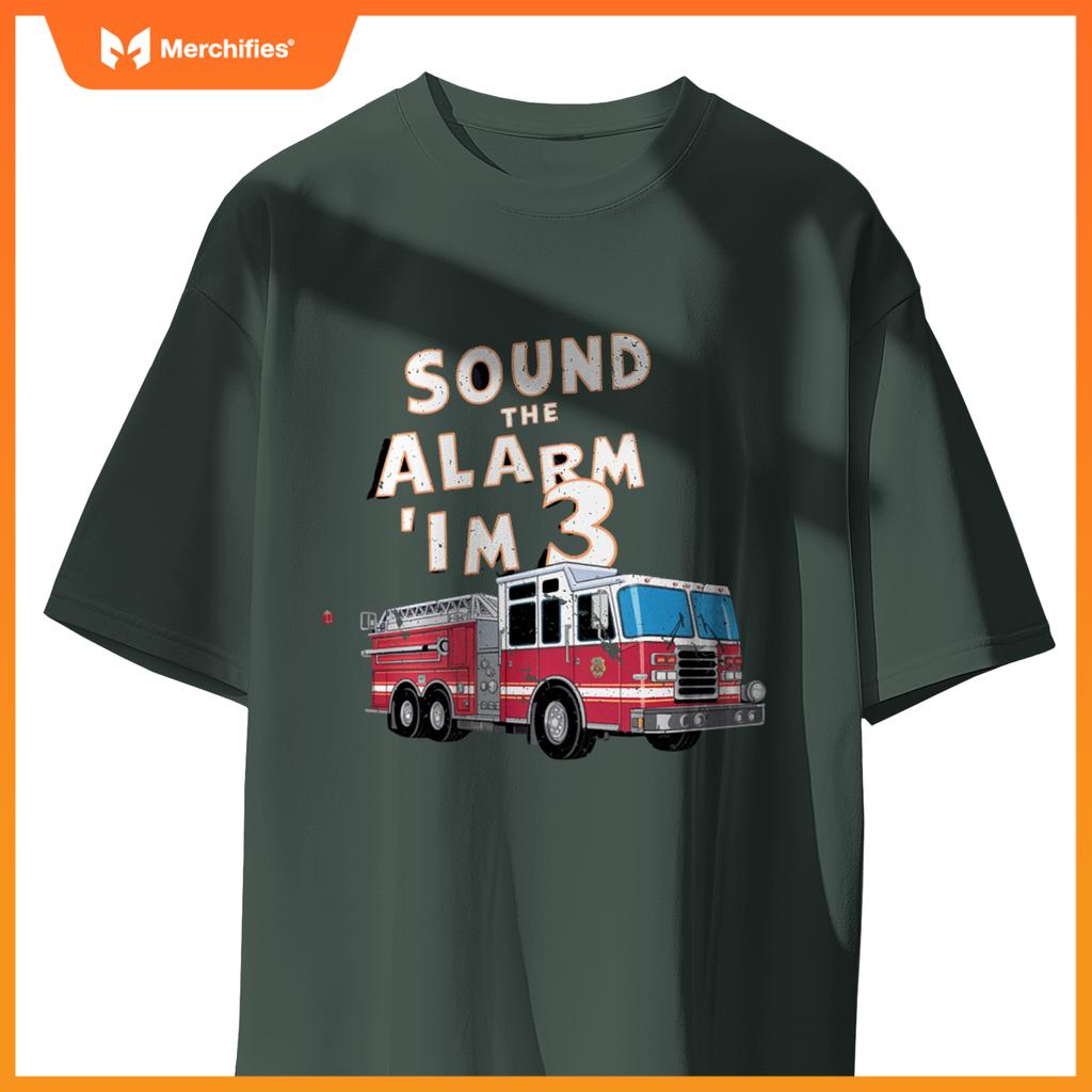Kids Fire Truck 3 Year Old Firefighter 3rd Birthday Boy T-Shirt