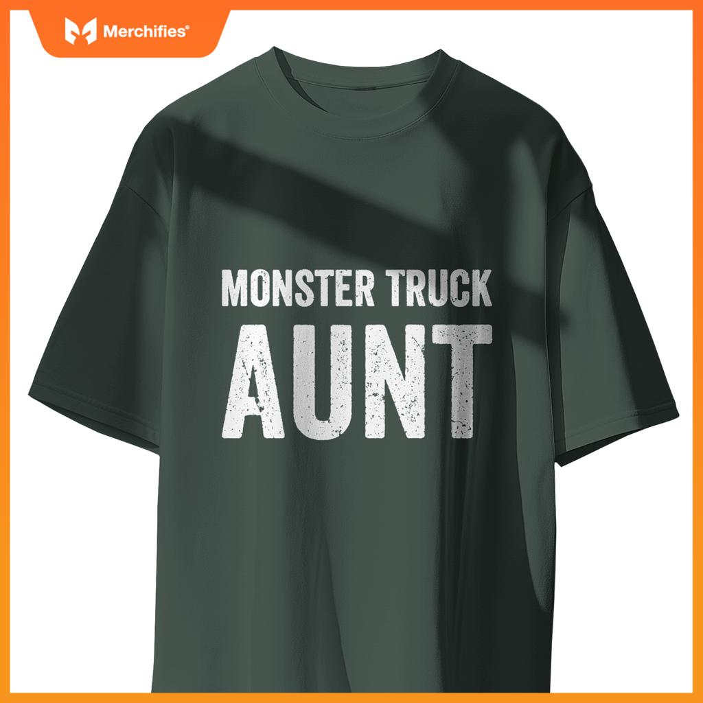 Monster Truck Aunt Retro Vintage Monster Truck Family T-Shirt