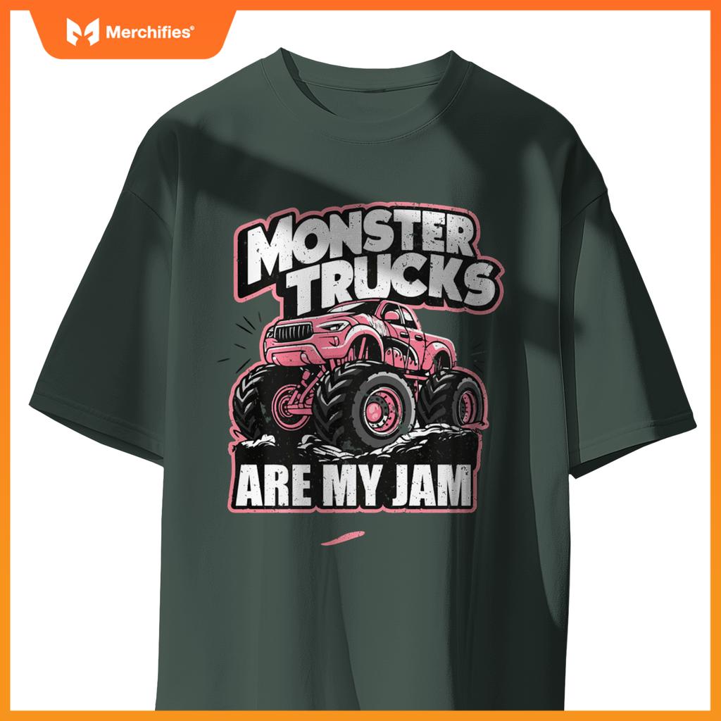 Monster Truck Are My Jam Pink Race Day Outfit For Car Lover T-Shirt