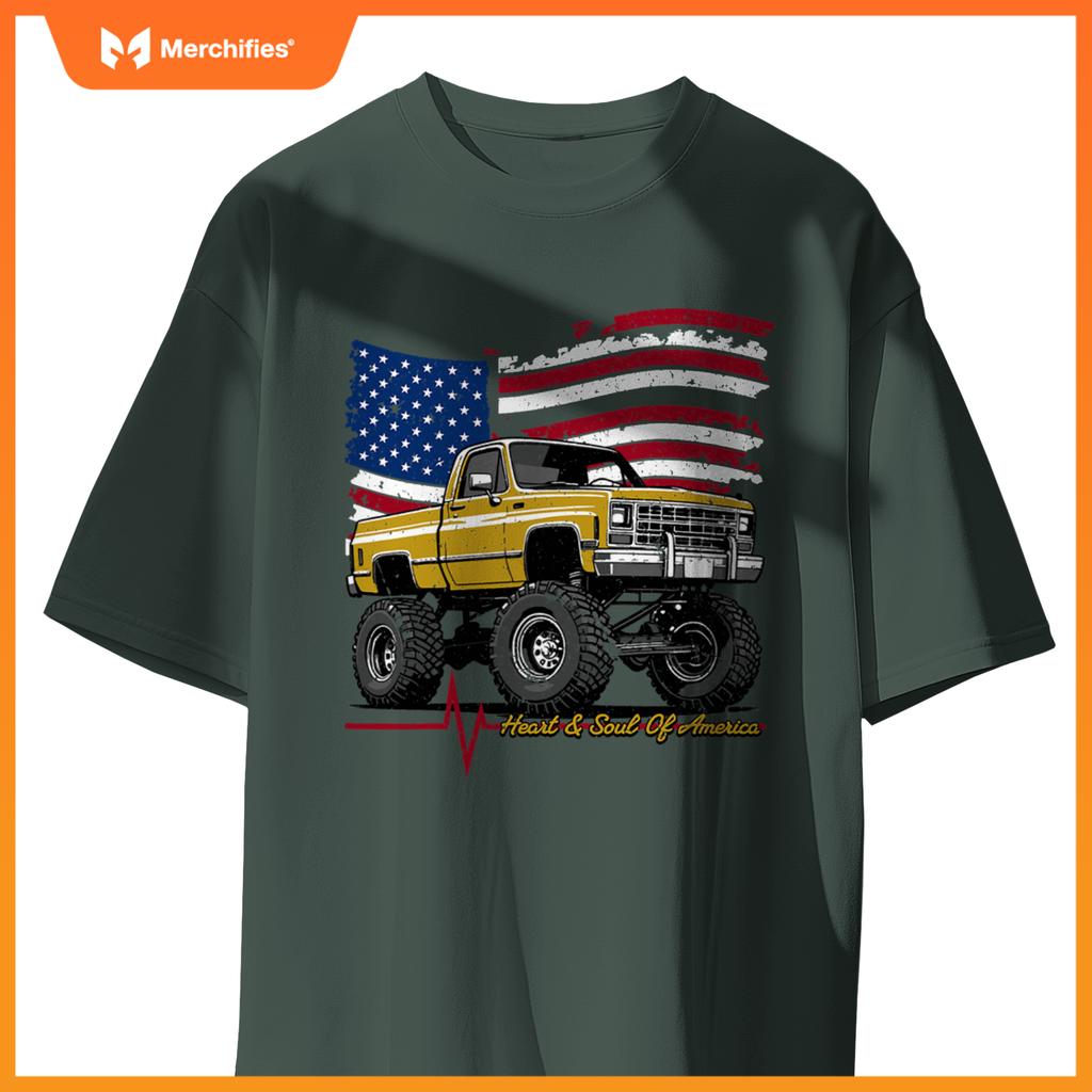 Lifted Squarebody 4Wd  American Pickup Truck T-Shirt
