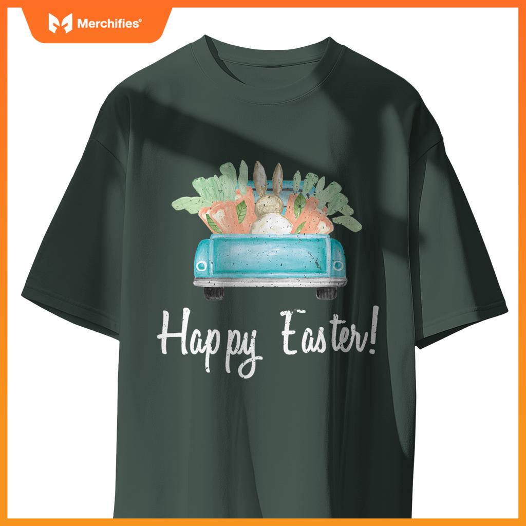 Happy Easter Watercolor Truck Party Teacher Cute T-Shirt