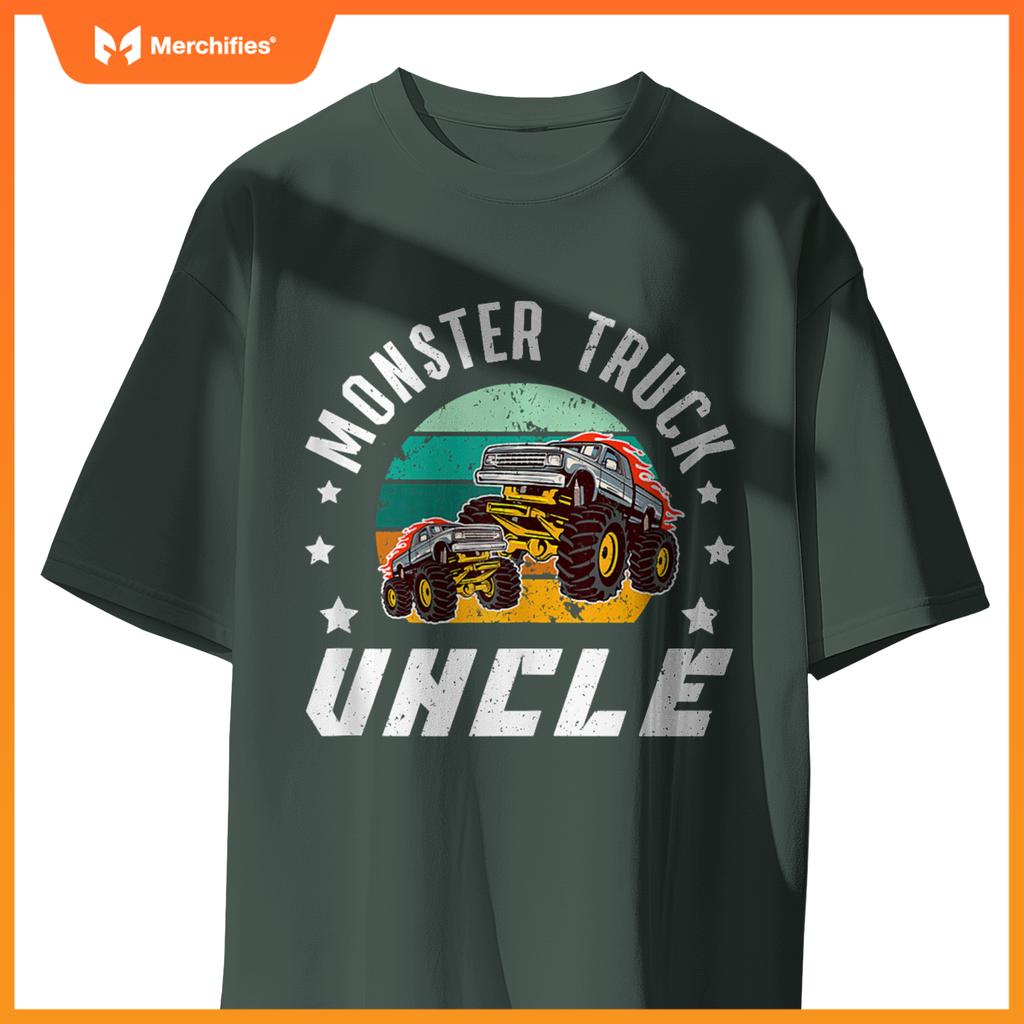 Mens Monster Truck Uncle Retro Monster Truck Uncle T-Shirt
