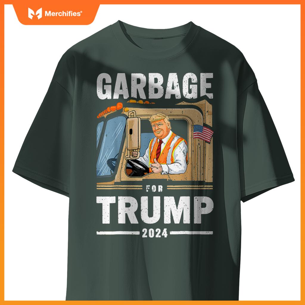 Garbage Trump 2024 Donald Trump Rides In Garbage Truck T-Shirt