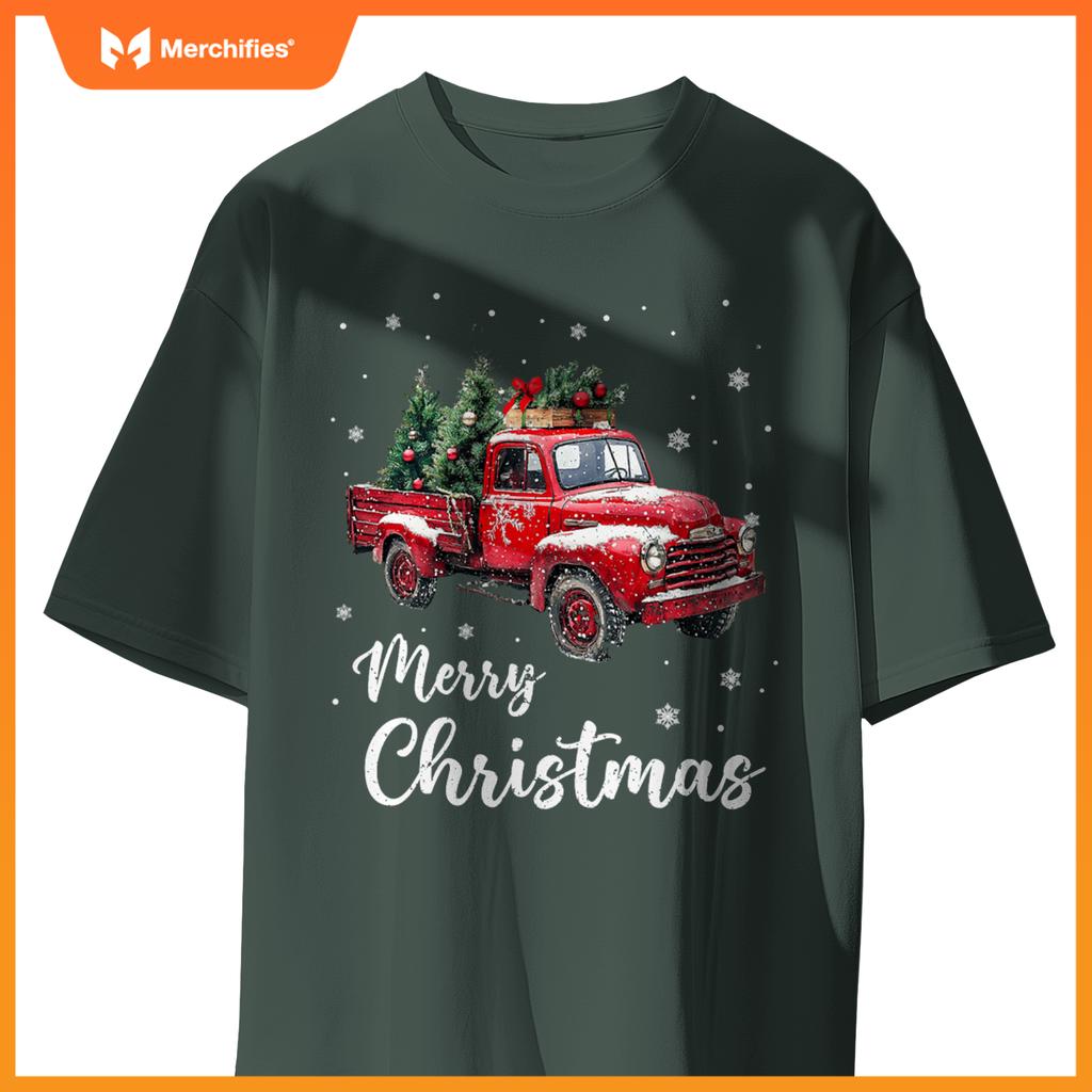 Merry Christmas Red Truck Family Matching Christmas Pajama T-Shirt