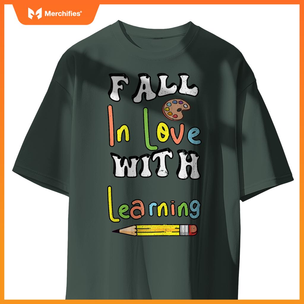 Fall In Love With Learning Retro Autumn Teacher Thanksgiving