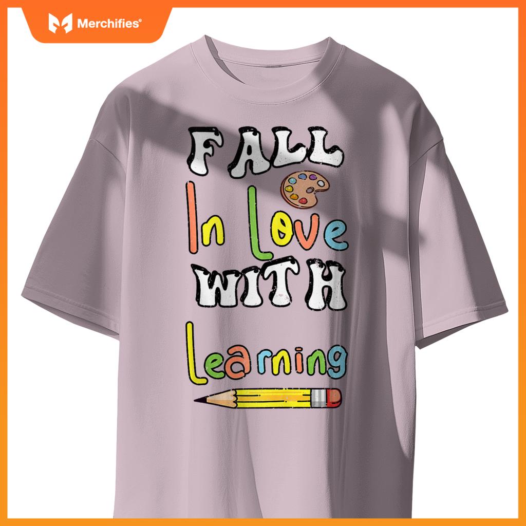 Fall In Love With Learning Retro Autumn Teacher Thanksgiving