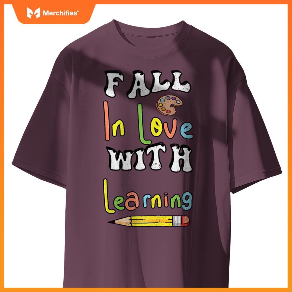 Fall In Love With Learning Retro Autumn Teacher Thanksgiving