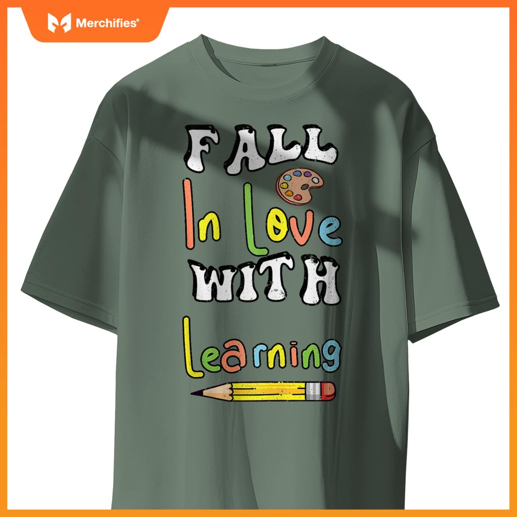 Fall In Love With Learning Retro Autumn Teacher Thanksgiving