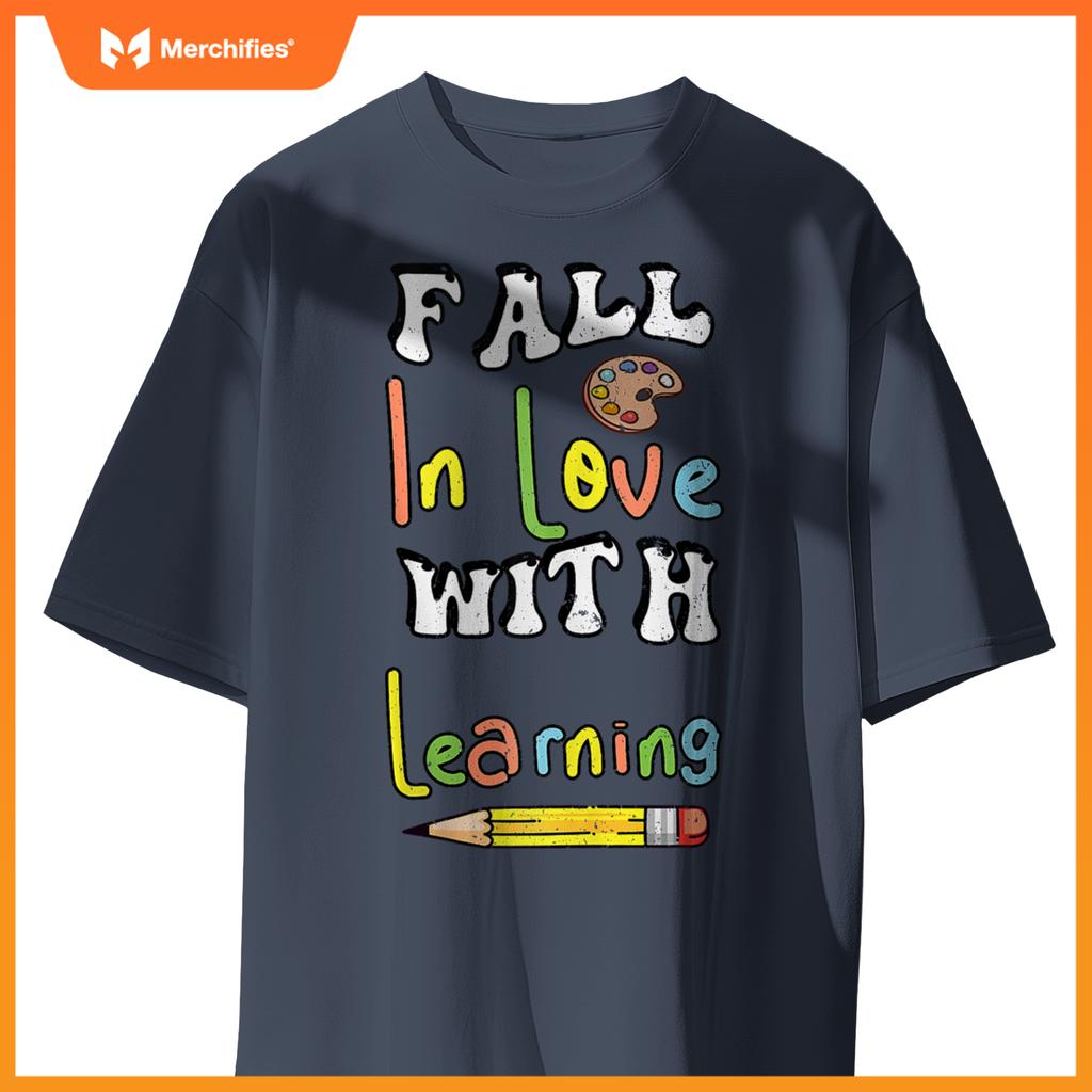 Fall In Love With Learning Retro Autumn Teacher Thanksgiving