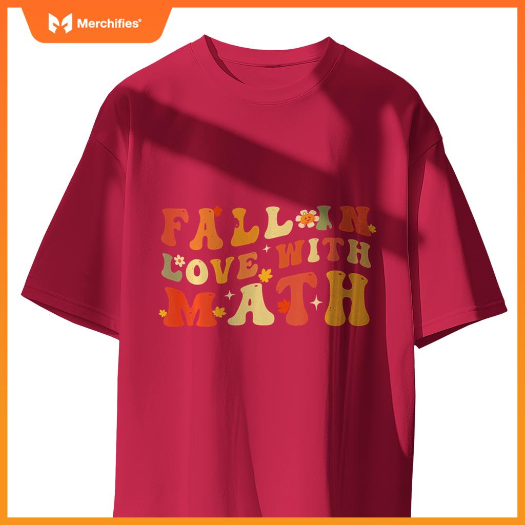 Fall In Love with Math Retro Thanksgiving Math Teacher Fall