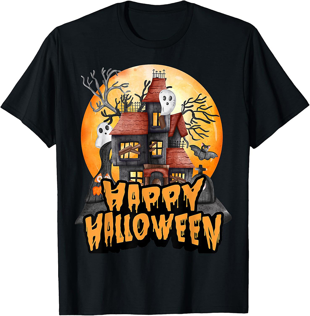 Fall season happy Halloween spiders skulls and bats T-Shirt