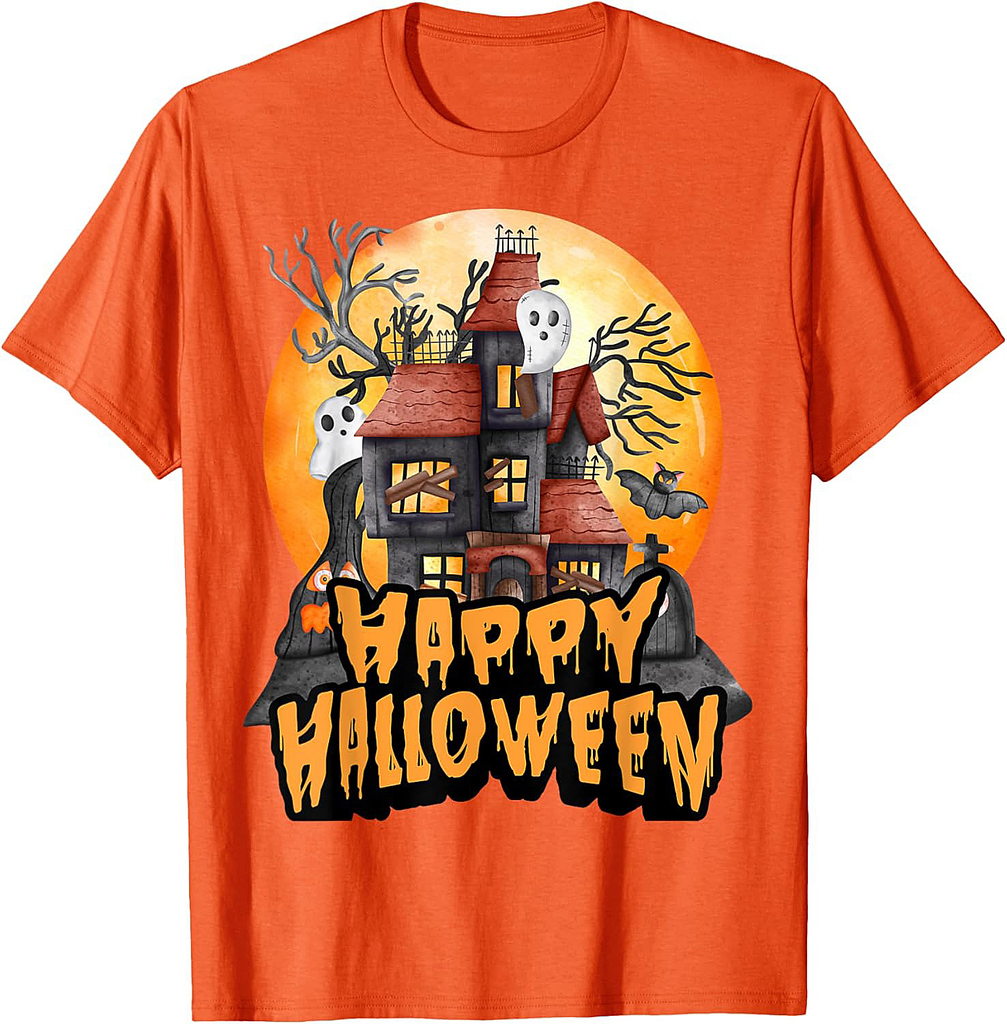 Fall season happy Halloween spiders skulls and bats T-Shirt