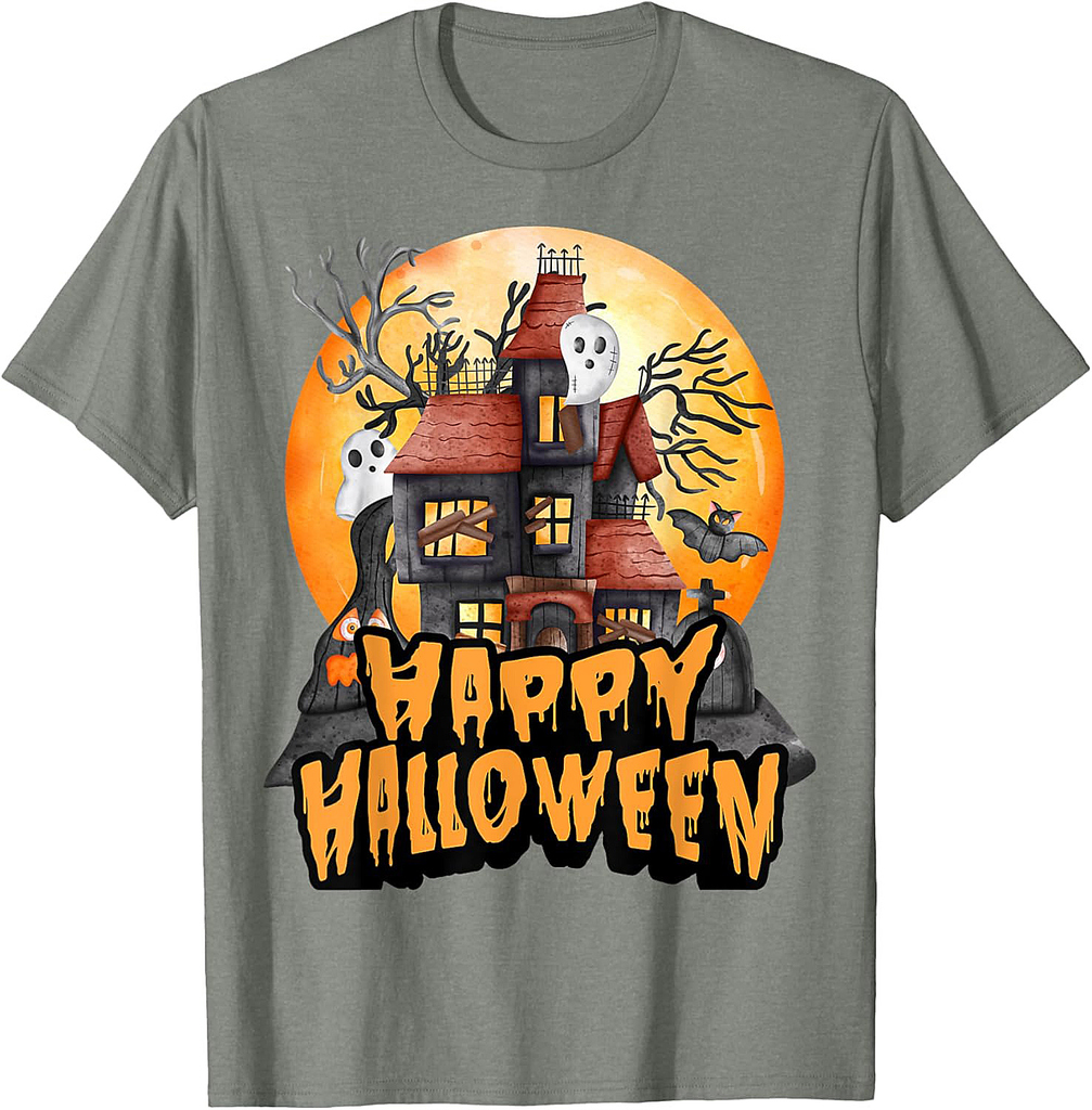 Fall season happy Halloween spiders skulls and bats T-Shirt
