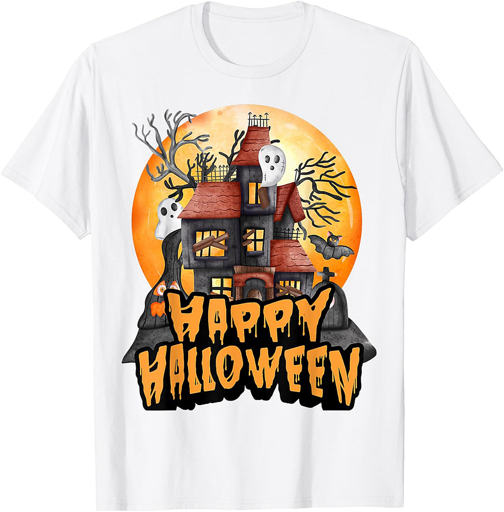 Fall season happy Halloween spiders skulls and bats T-Shirt