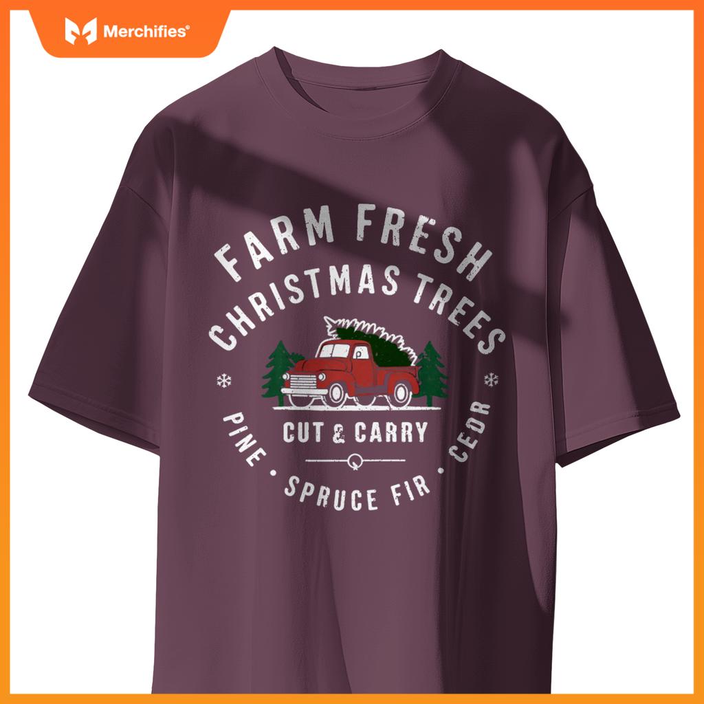 Farm Fresh Christmas Trees Christmas Tree Farm Truck Farmer T-Shirt