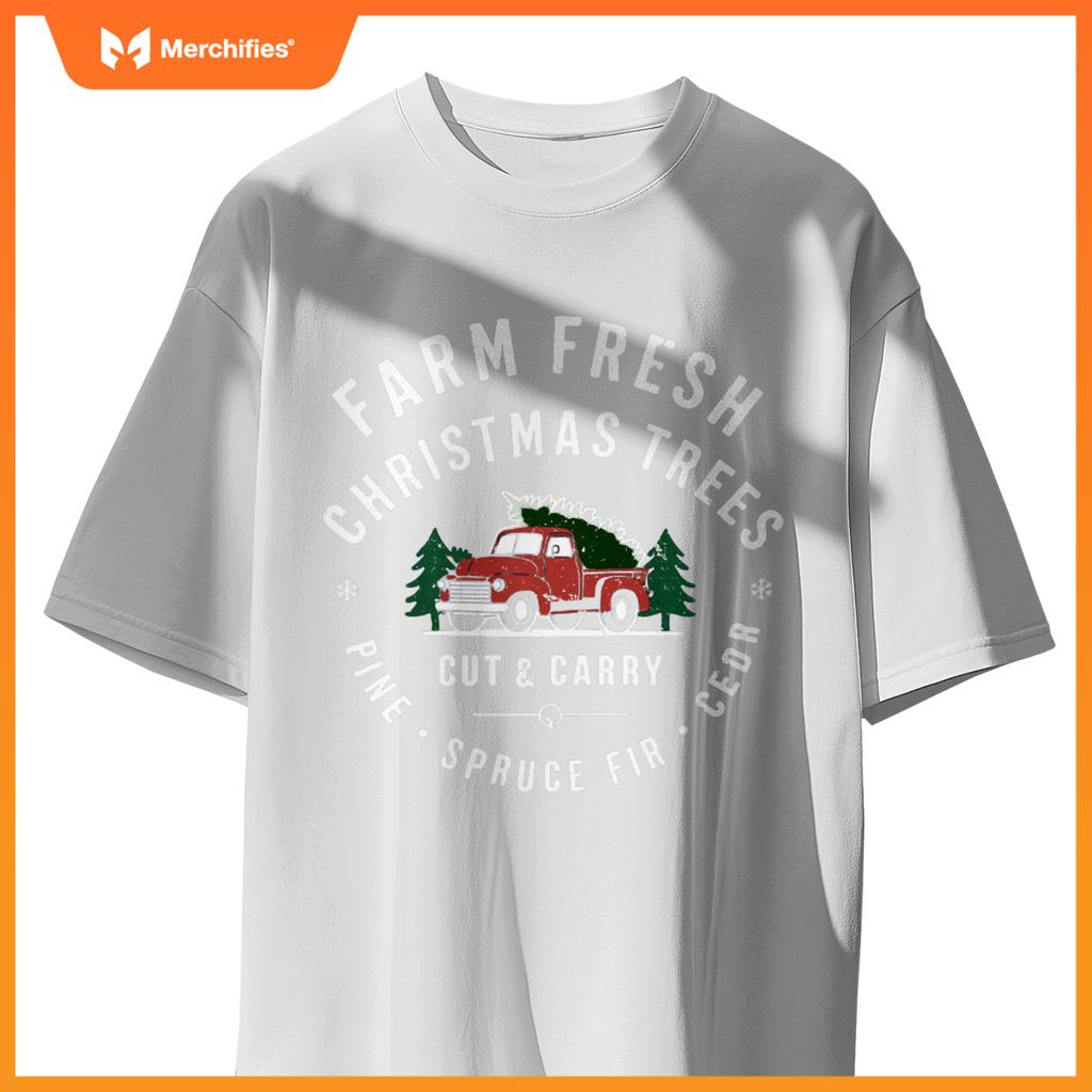Farm Fresh Christmas Trees Christmas Tree Farm Truck Farmer T-Shirt