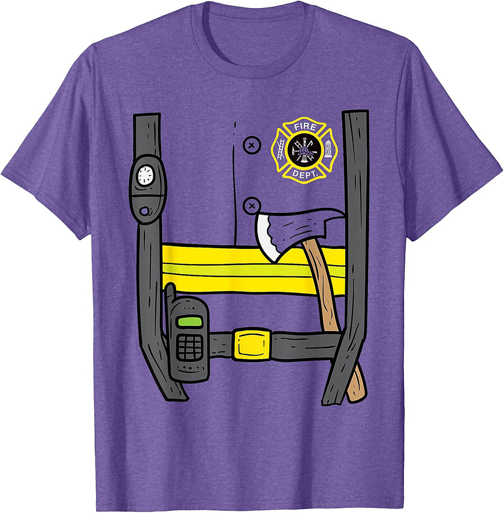 Firefighter Fireman Easy Lazy DIY Halloween Costume Boys T-Shirt