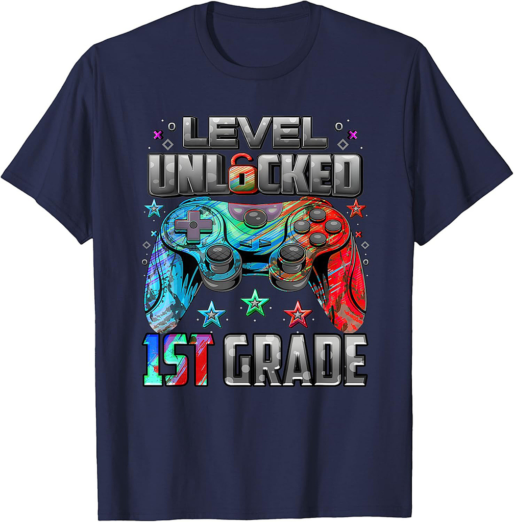 First Day Of 1st Grade Level Unlocked Game Back To School T-Shirt