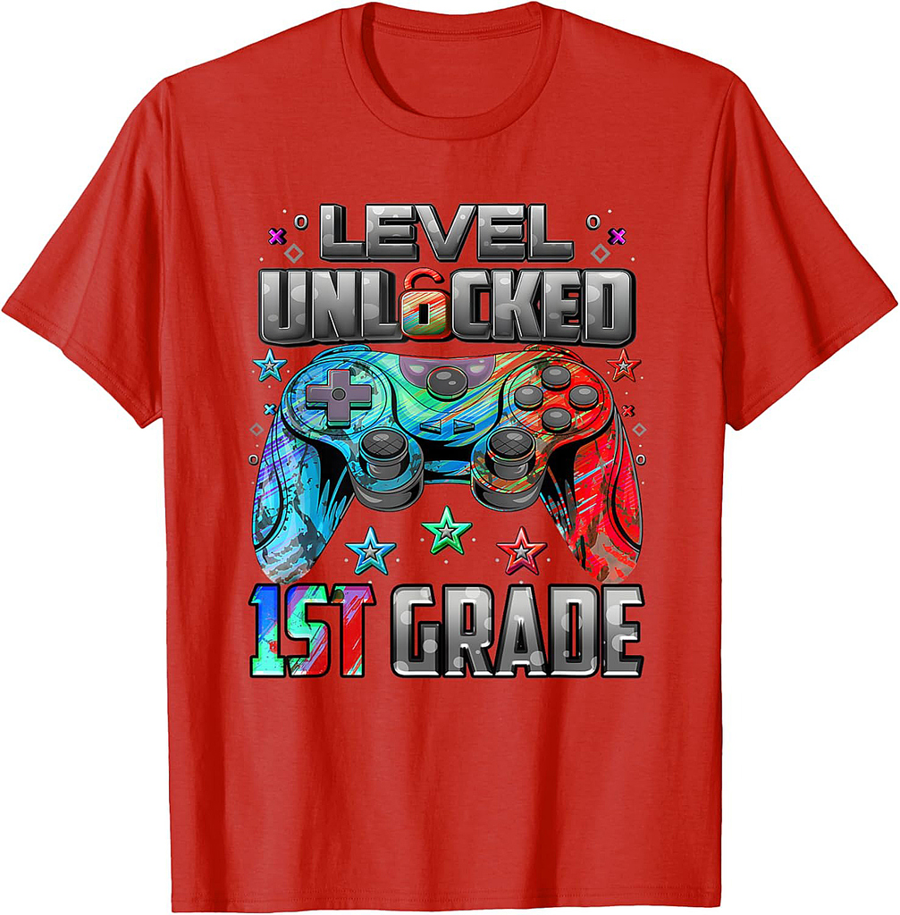 First Day Of 1st Grade Level Unlocked Game Back To School T-Shirt