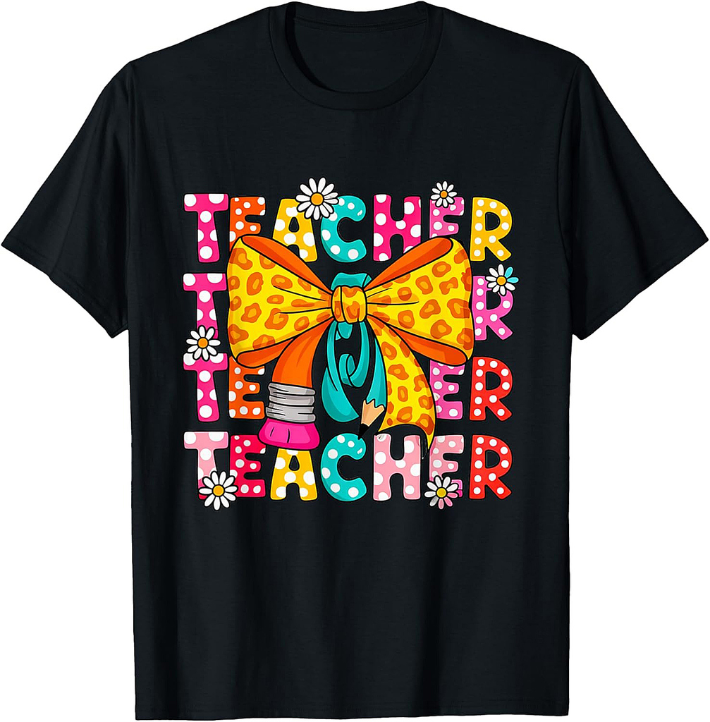 First Day Of School Teacher Coquette Pencil Back To School T-Shirt