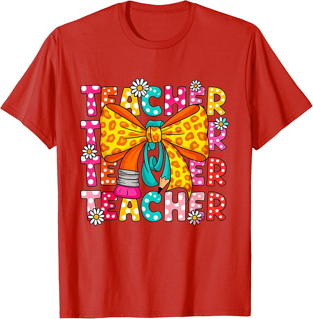 First Day Of School Teacher Coquette Pencil Back To School T-Shirt