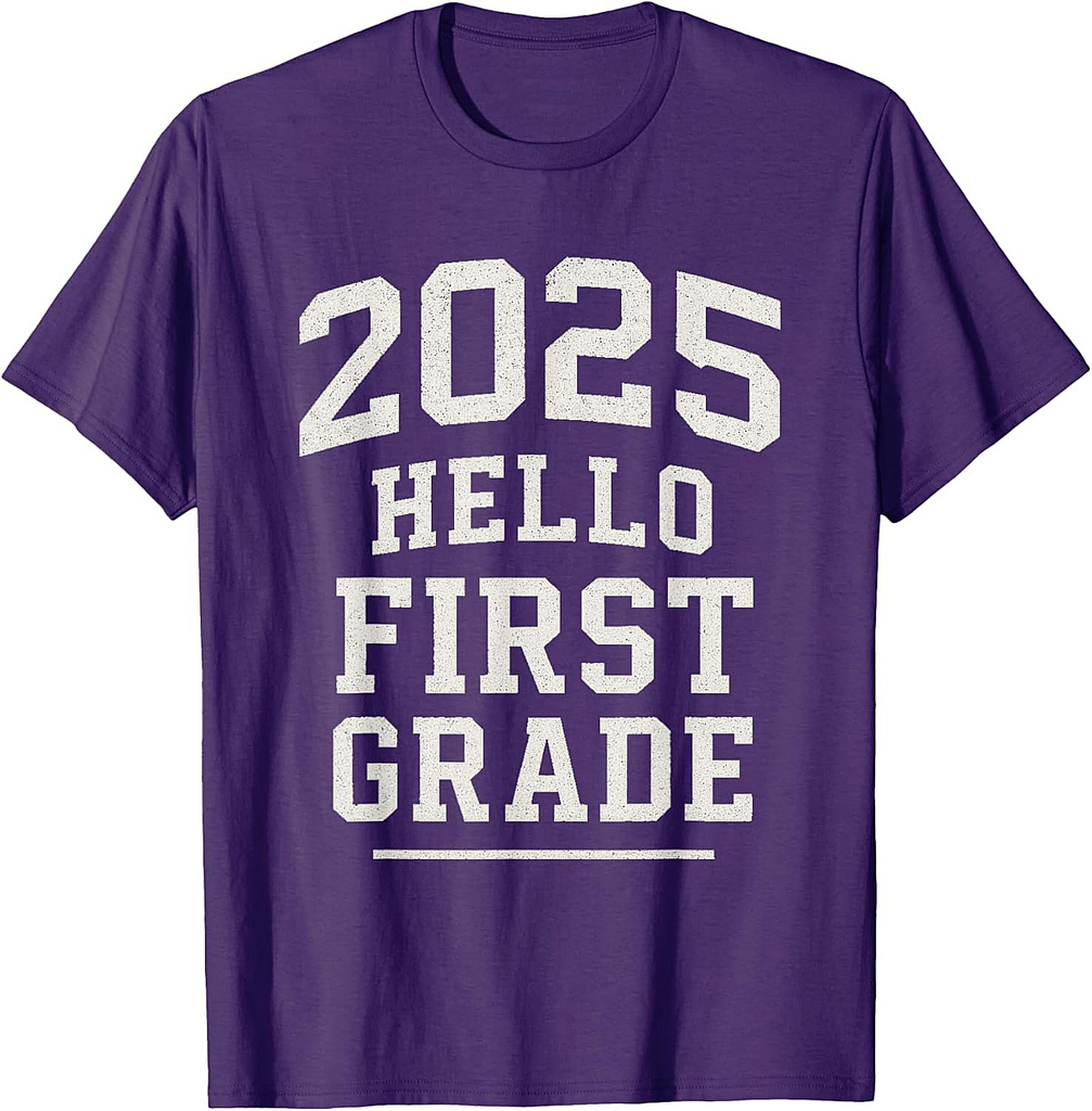 First Grade 2025 Back to School Hello First Grade T-Shirt
