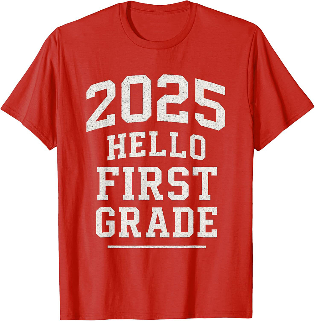 First Grade 2025 Back to School Hello First Grade T-Shirt
