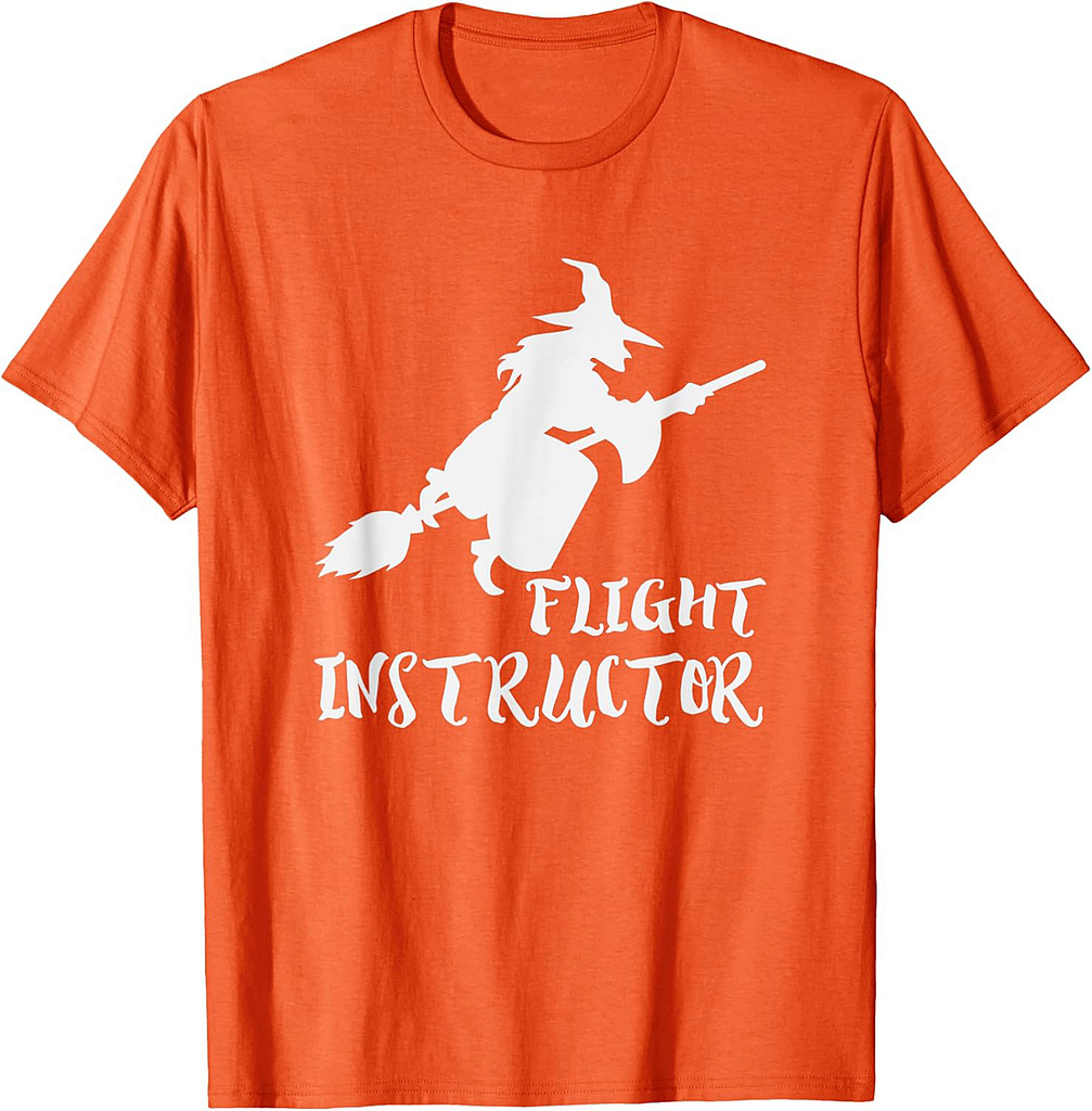 Flight Instructor Witch Halloween T-Shirt