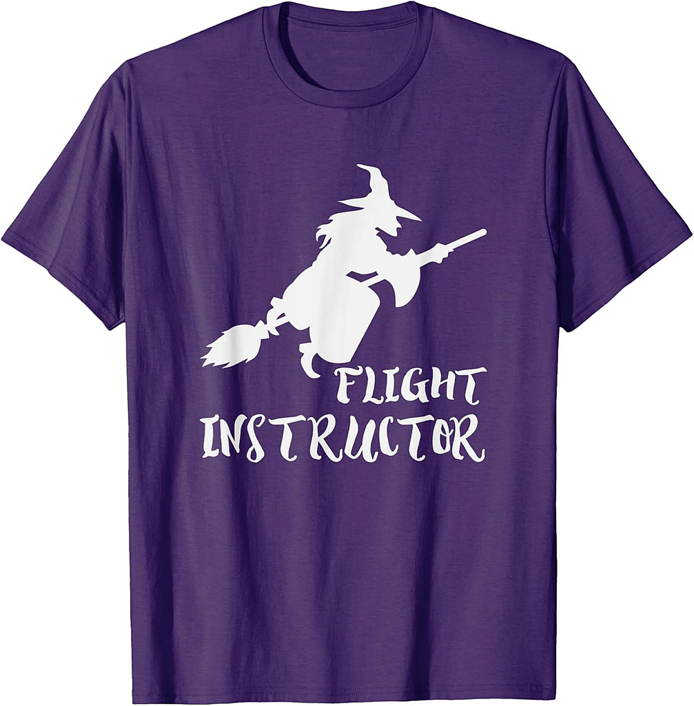 Flight Instructor Witch Halloween T-Shirt