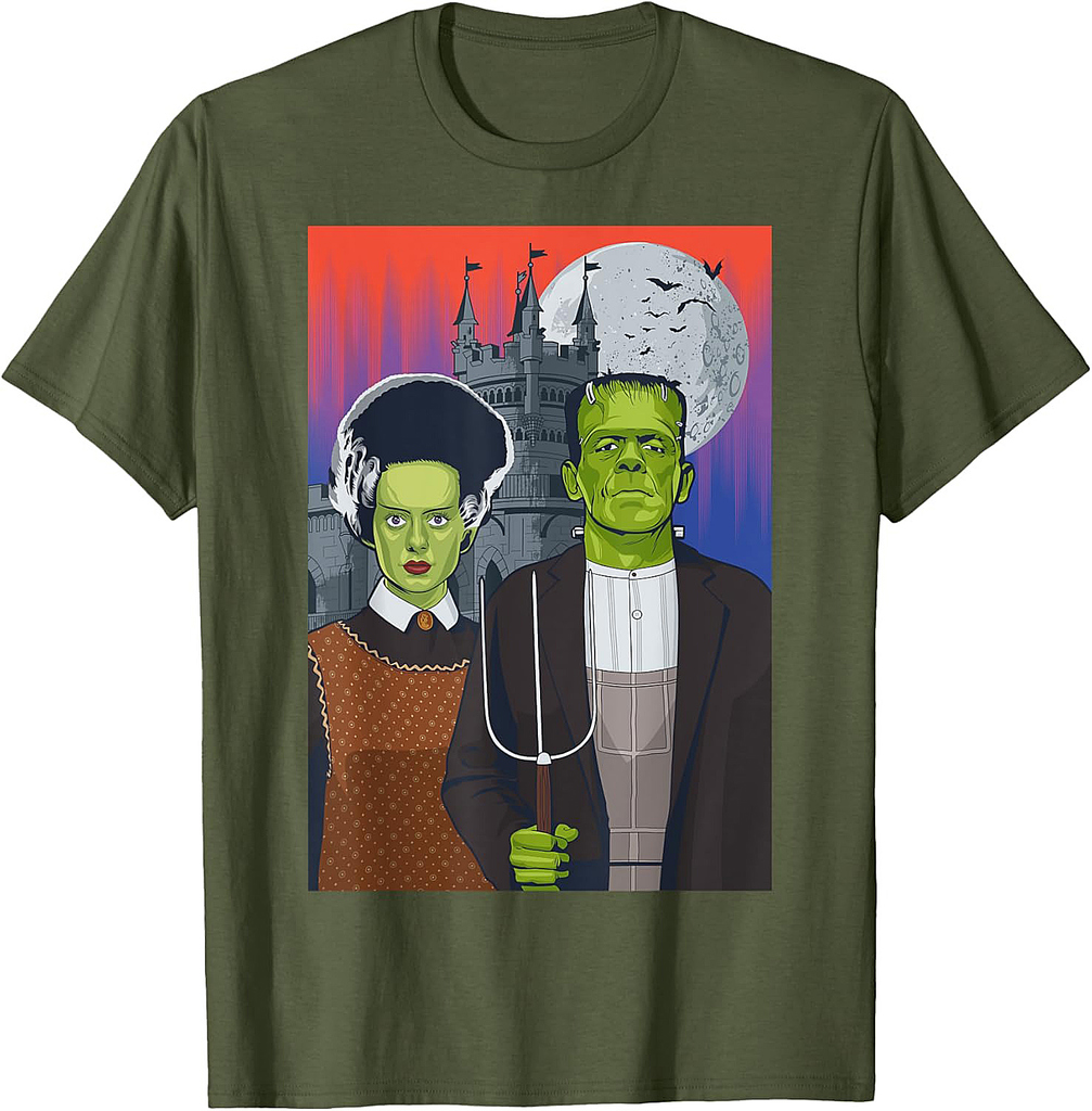 Frankenstein American Gothic Parody Halloween Monster T-Shirt