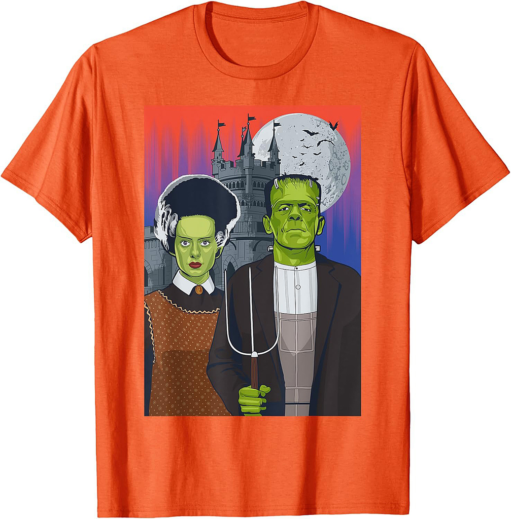 Frankenstein American Gothic Parody Halloween Monster T-Shirt