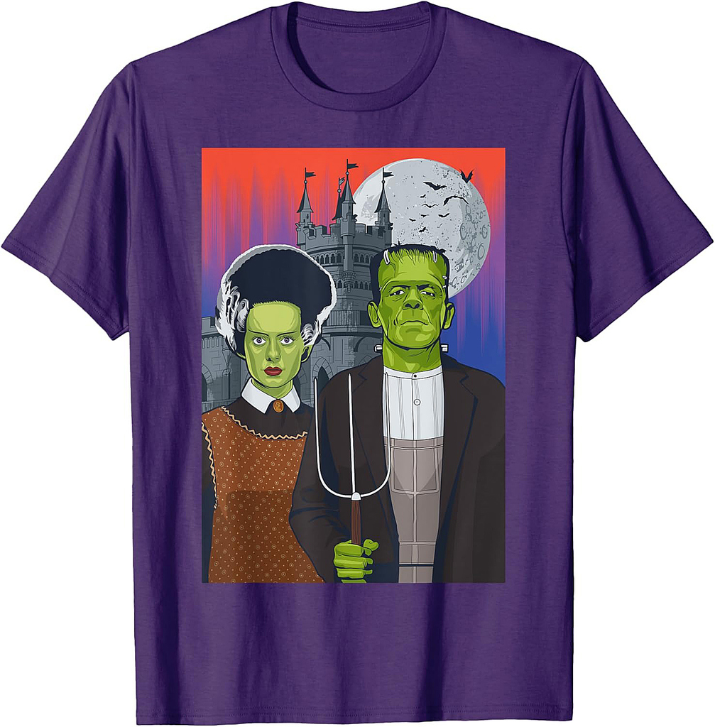 Frankenstein American Gothic Parody Halloween Monster T-Shirt
