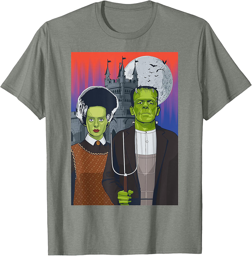 Frankenstein American Gothic Parody Halloween Monster T-Shirt