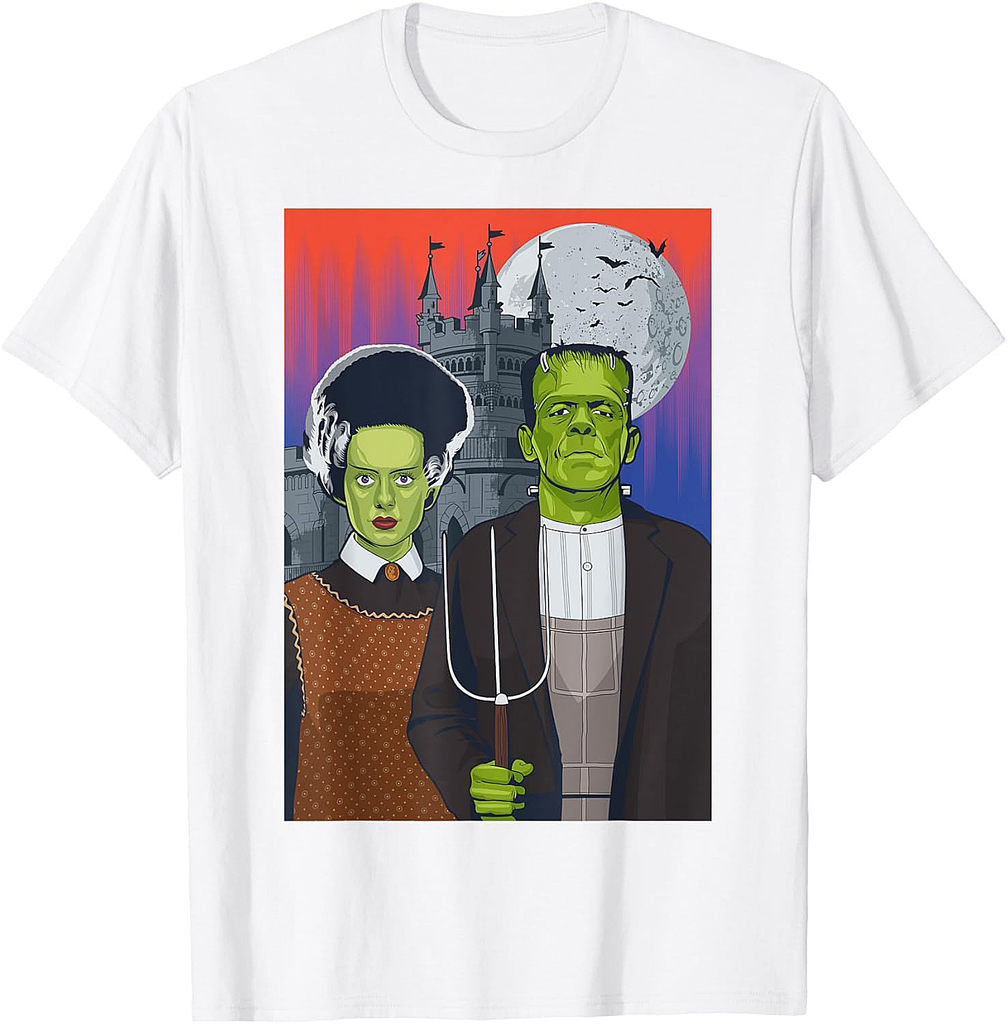 Frankenstein American Gothic Parody Halloween Monster T-Shirt